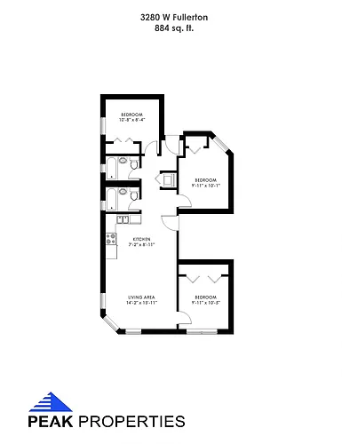 Floor plan 3 Bedroom - 2 Bathroom