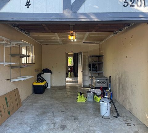 One-car garage with extra storage space