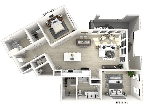 Floor plan C81 - 2 Bedroom 2 Bathroom