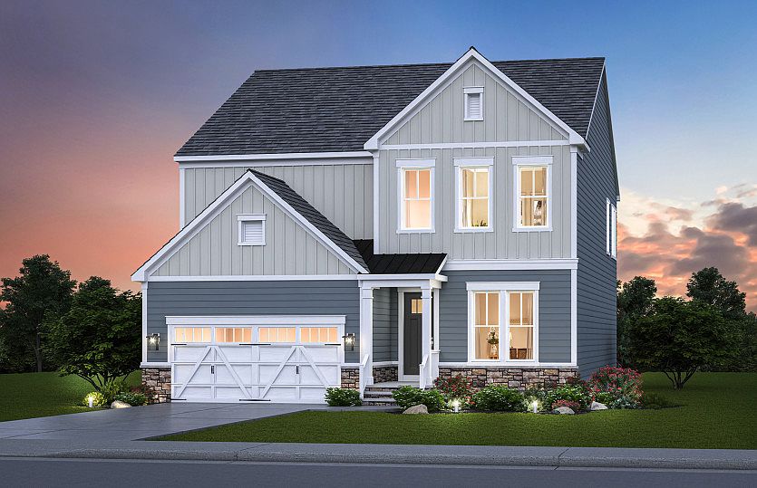 Chestnut Exterior Rendering - Elevation 1 at Mason Park in Fairfax, VA.