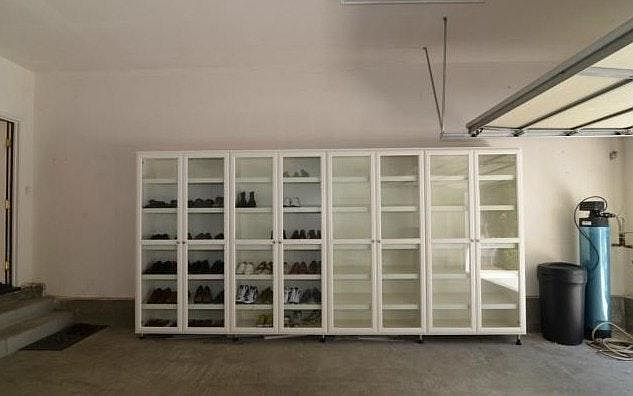 Garage with shoes cabinet