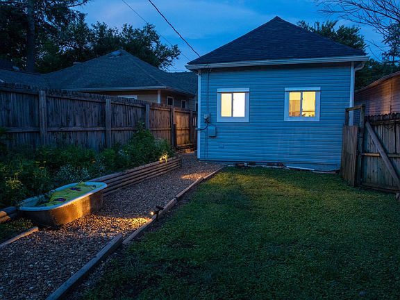 fenced backyard