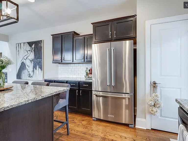 Stainless steel refrigerator, abundant storage and counter space