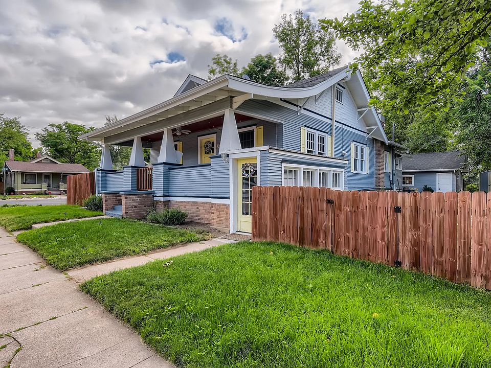 Front of the house, with big front porch.