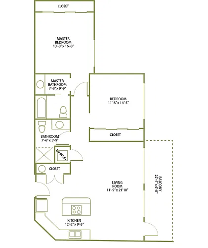 Floor plan 2 Bed/2 Bath-C-3