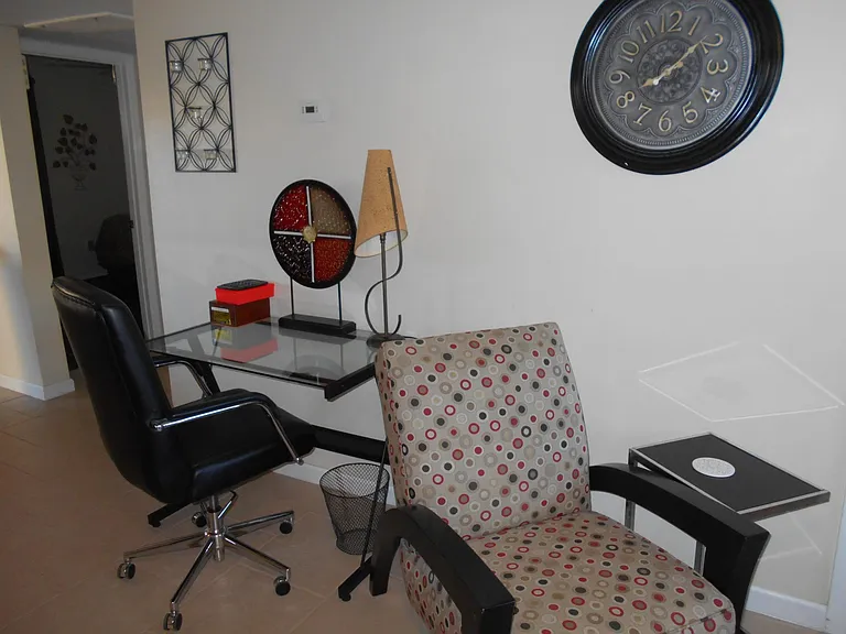 Desk area, WIFI 
Can be moved to either bedroom for privacy