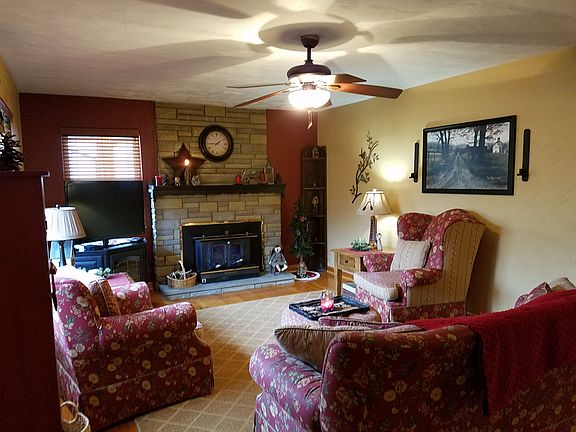 Living room with wood burner