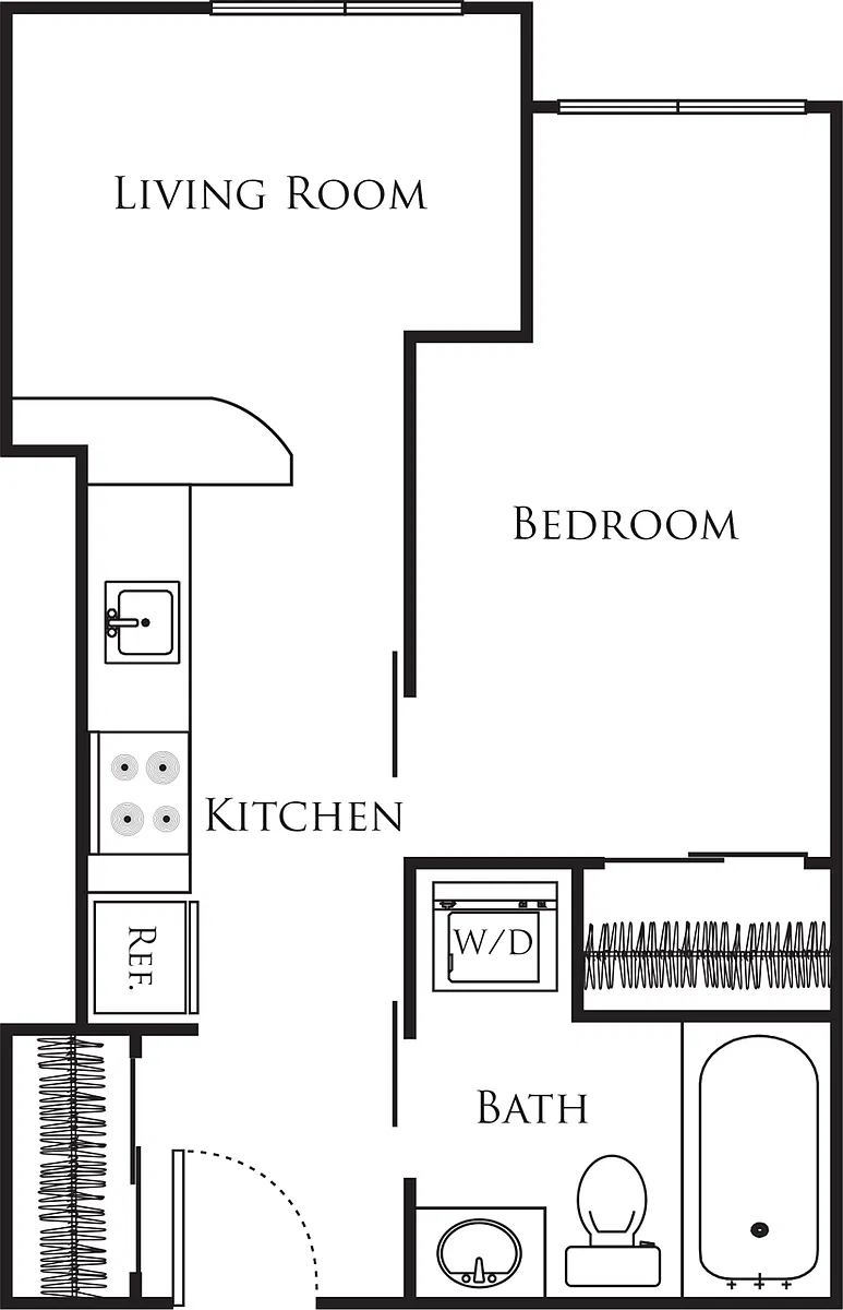 Floor plan Micro One Bed - D4B