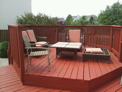 Freshly stained deck