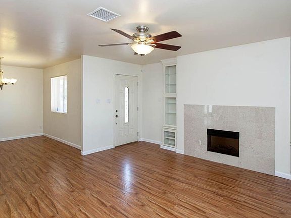 front room with fireplace
