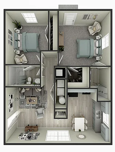 Floor plan 2 Bed 2 Bath