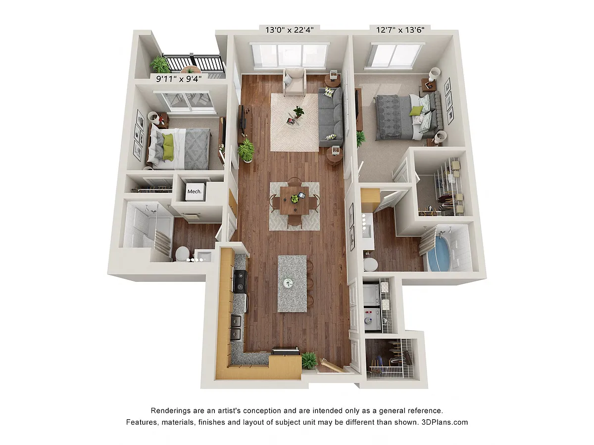 Floor plan Two Bedroom D