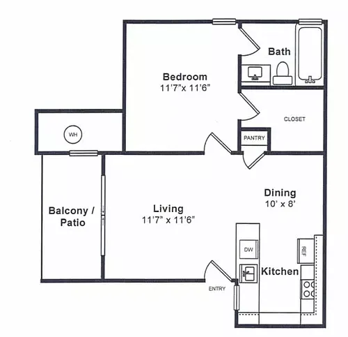 Floor plan 1X1-600