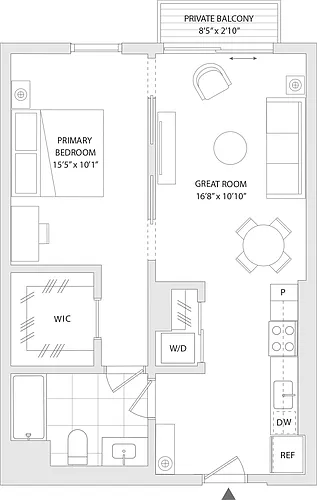Floor plan 1 BR O