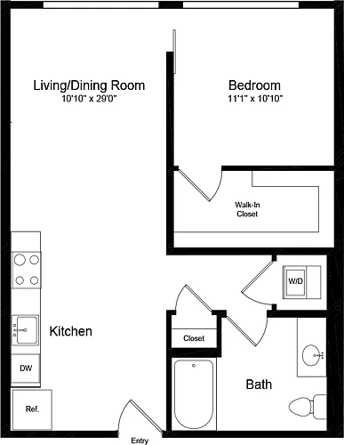 Floor plan 1 Bedroom G-4