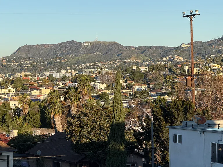 Hollywood sign view from deck.