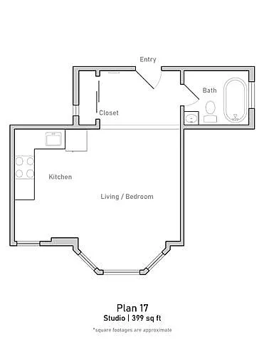 Floor plan Studio - Plan 17