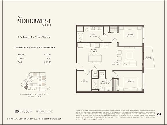 Modernest WeHo 2 Bedroom A - Single Terrace