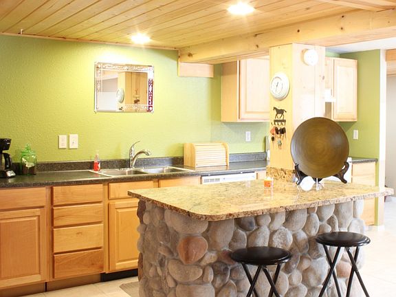 Open and spacious kitchen with center island.