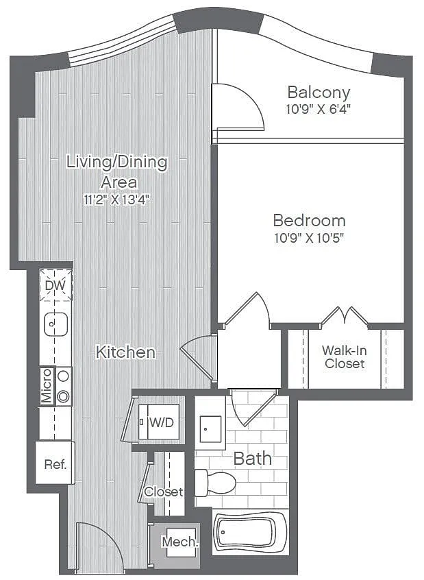 Floor plan 1 Bed/1 Bath-A11