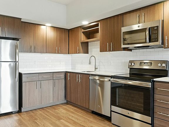 Modern kitchen with sleek stainless steel appliances