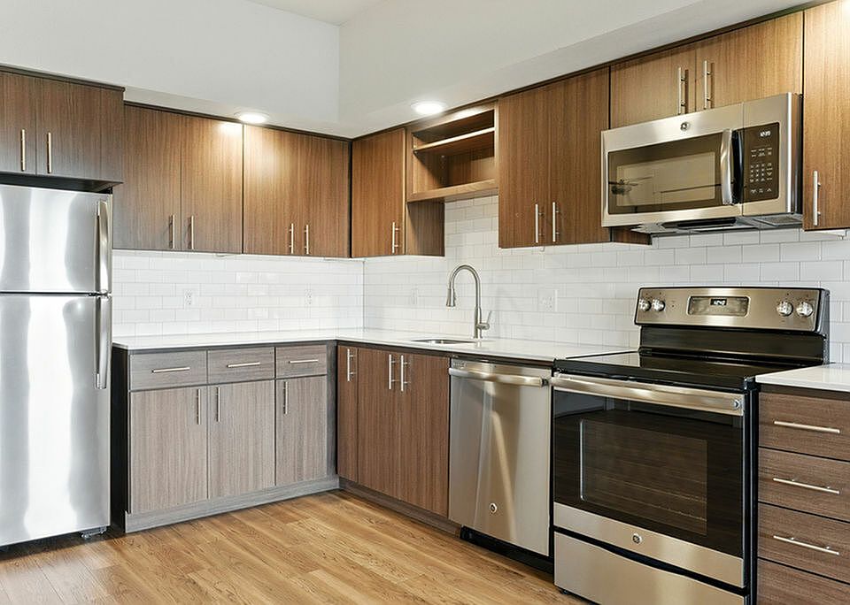 Modern kitchen with sleek stainless steel appliances