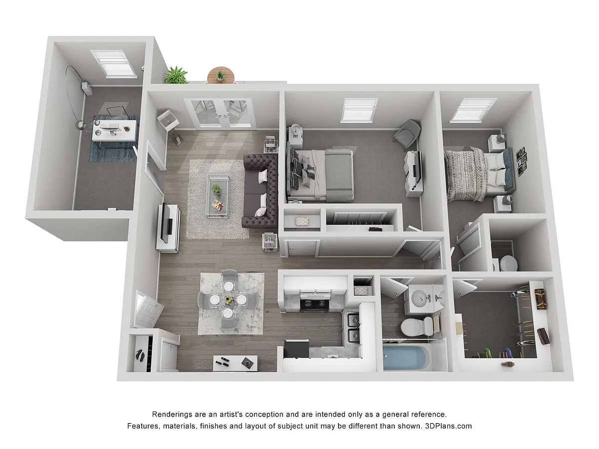 Floor plan Phase 1 - 2x1.5 With Den Standard