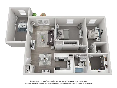 Floor plan Phase 1 - 2x1.5 With Den Standard