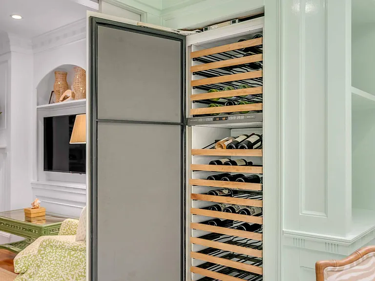 Sunroom wine closet by SubZero.