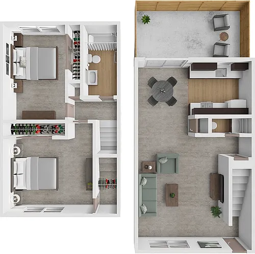 Floor plan 2bd 1.5bth TH with basement 1100