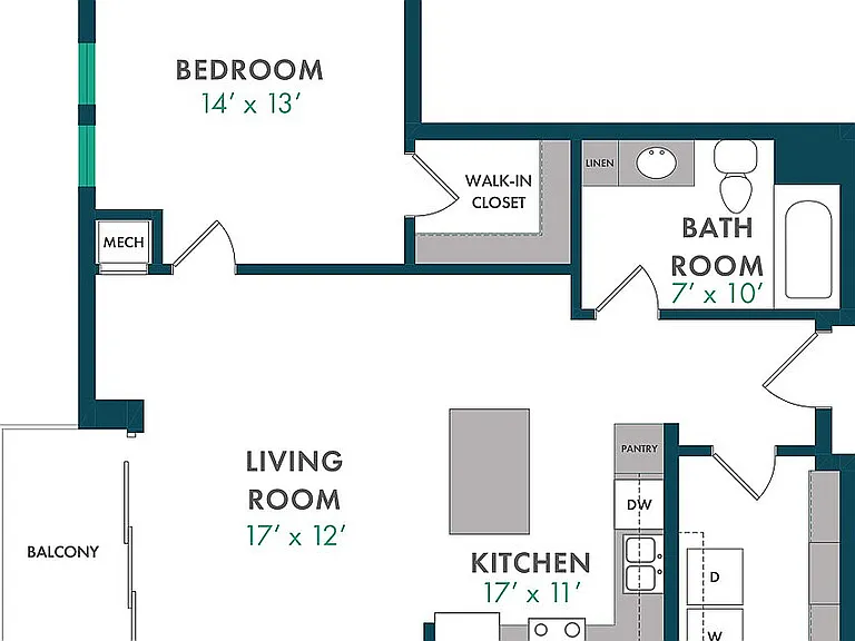 Floor Plan J | Domain | Apartments in Madison, WI Floor Plan J | Domain | Apartments in Madison, WI
