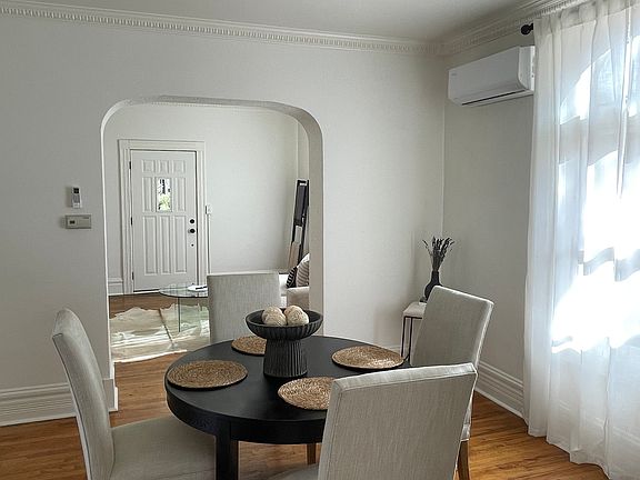 Dining area is open to living room, a mini split provides cooling during hot summer days