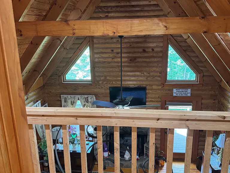 Loft looking down to den