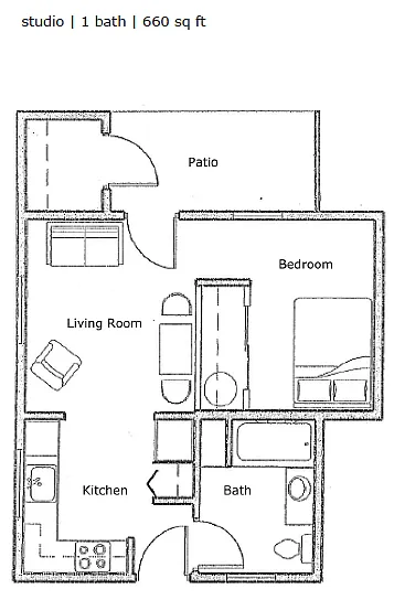 Floor plan Prairie View Studio