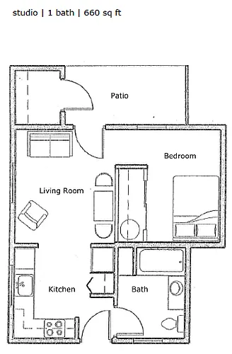 Floor plan Prairie View Studio