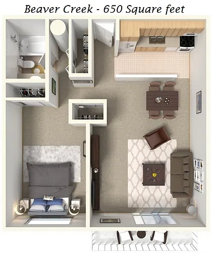 Floor plan One Bedroom One Bath