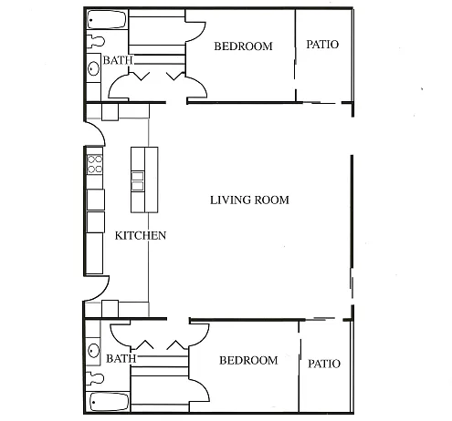 Floor plan Renovated 2-Bedroom Penthouse