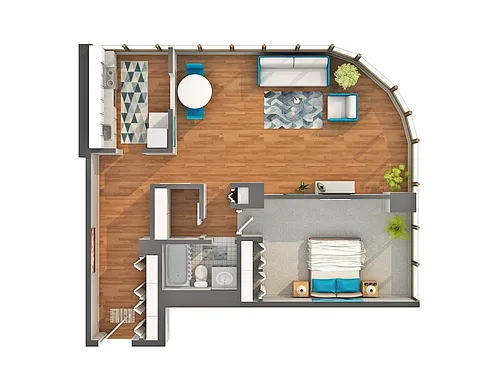 Floor plan 11A One Bed