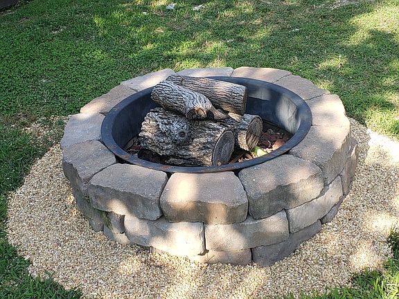 fire pit in back yard