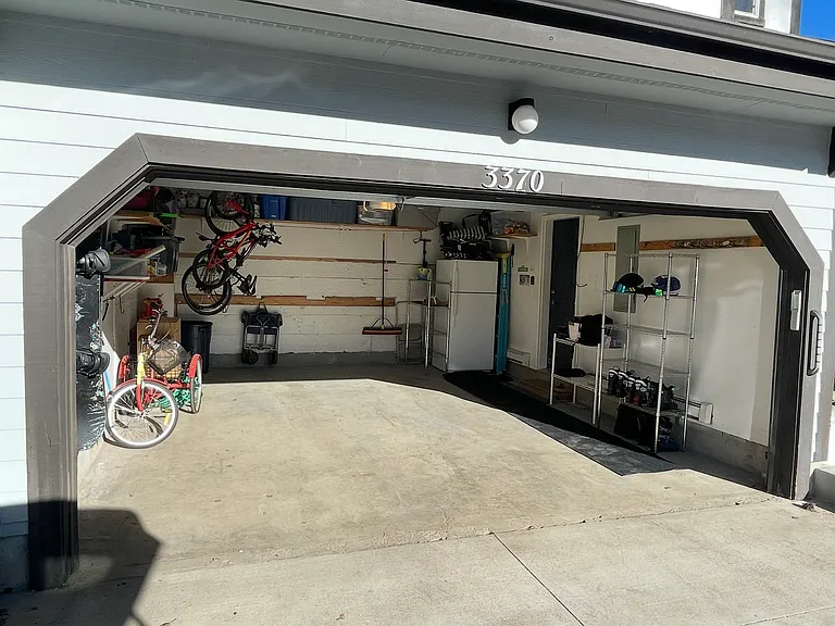 Large two car garage.
