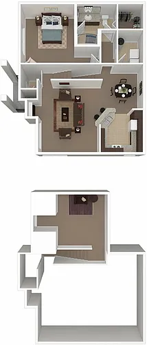 Floor plan A5 Montgomery - One Bedroom, One Bathroom