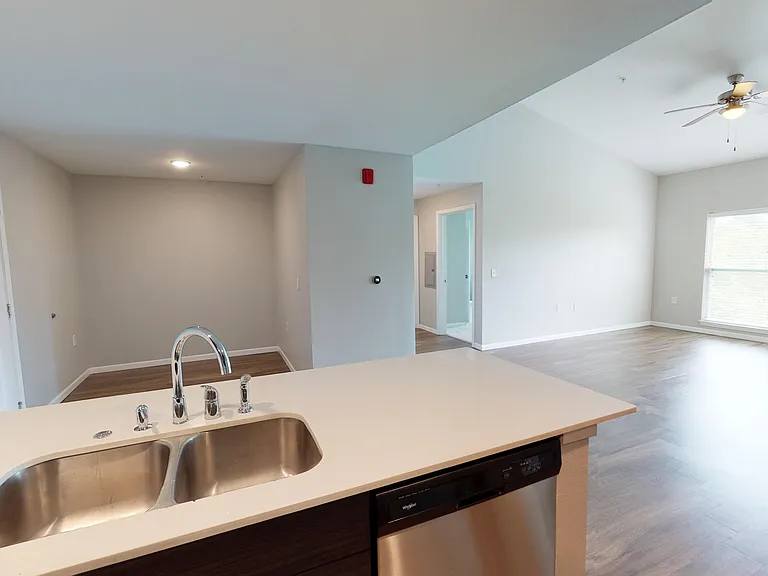 The Hawthorne's open layout includes an eat-in kitchen and living room. The Hawthorne's open layout includes an eat-in kitchen and living room.