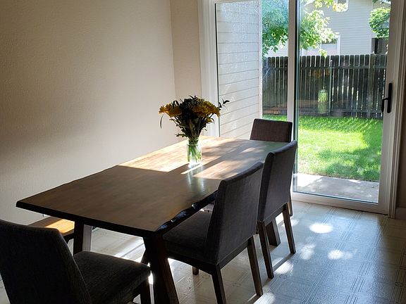 Furnished dining room.