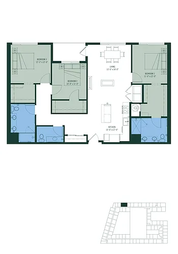 Floor plan 3 Bed/2.5 Bath-B6