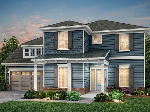 Riverview Exterior 5 features siding, shakes, brick accents and covered front porch