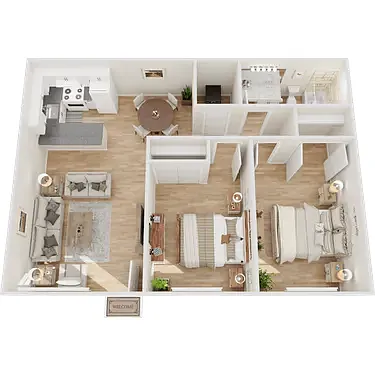 Floor plan Two bedroom one bath