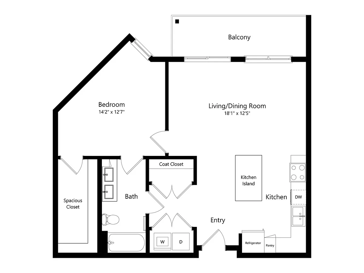 Floor plan 1B-3