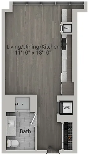 Floor plan S2 | Studio | 467 SF
