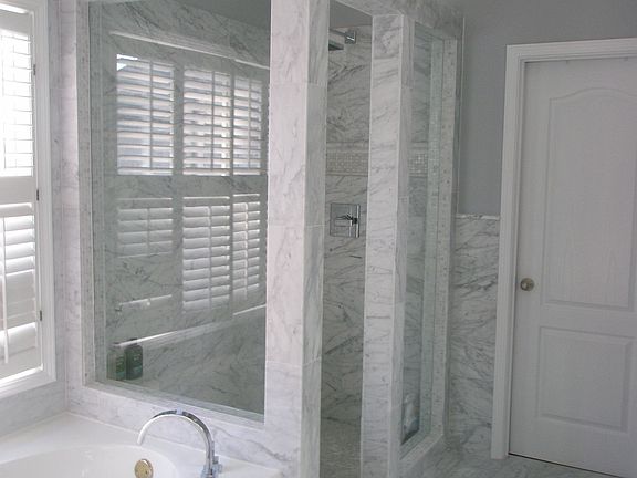 custom marble master bath