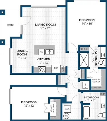 Floor Plan 2H | Seasons at Franklin | Apartments in Franklin, WI Floor Plan 2H | Seasons at Franklin | Apartments in Franklin, WI